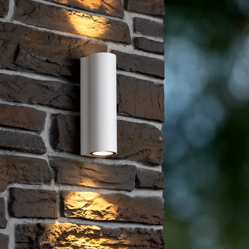 Lucide AKRA - Wandleuchte Innen/Außen - LED - 2x6,5W 2700K - IP54 - Weiß - Atmosphäre 1